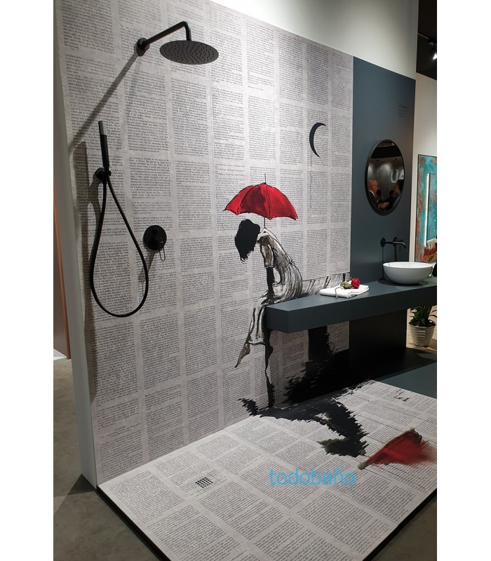 ambiente de baño de plato de ducha con impresión digital