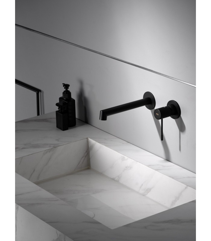Grifo de lavabo empotrado Line negro Imex