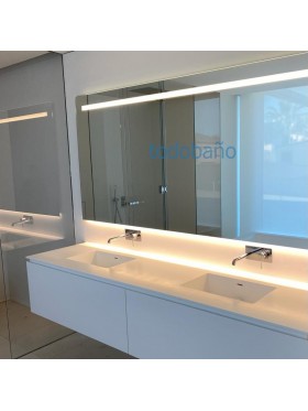 Lavabo solid surface de dos senos a medida