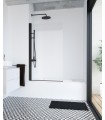 Mampara de bañera negra puerta abatible Afrodita