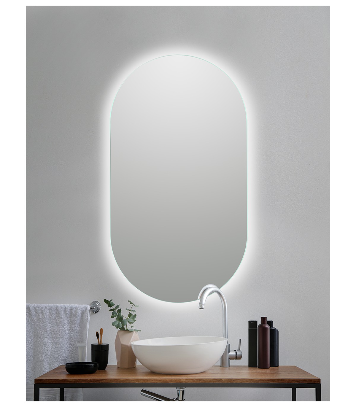 Espejo de baño restoiluminado con luz led capsule