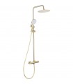 Conjunto de ducha/bañera termostático Ebro dorado cepillado