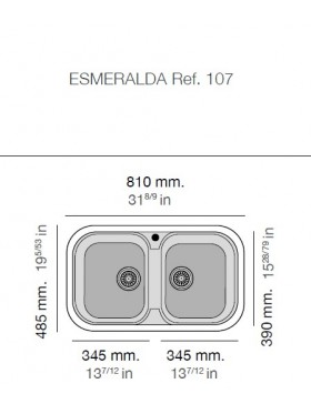Fregadero Esmeralda 107 serie Basic Poalgi Roc Stone varios acabados