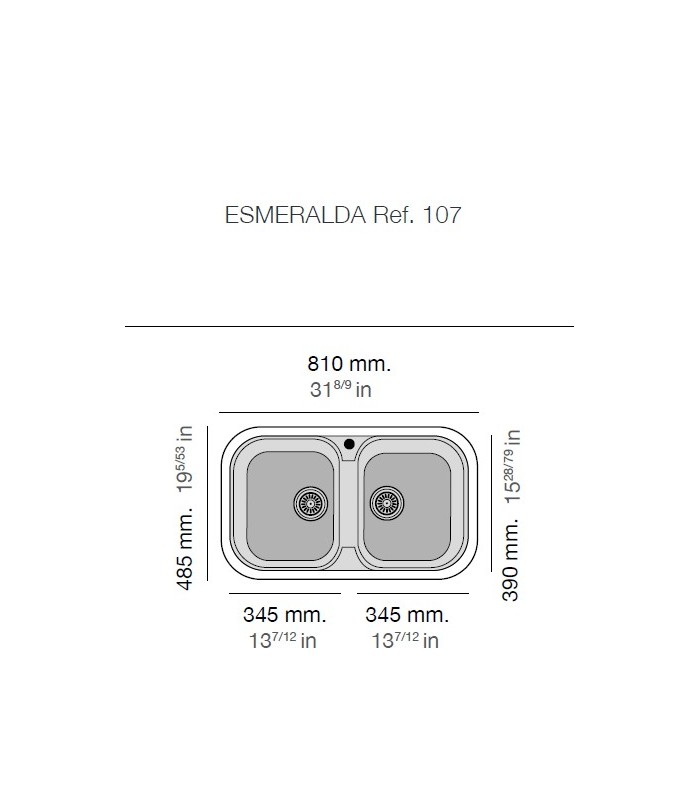 Fregadero Esmeralda 107 serie Basic Poalgi Roc Stone varios acabados