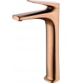 Grifo de lavabo caño alto Delos oro rosa cepillado