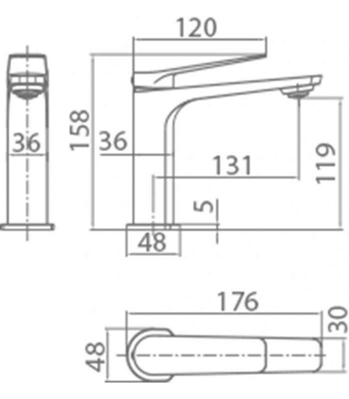 Grifo de lavabo Nápoles oro cepillado imex