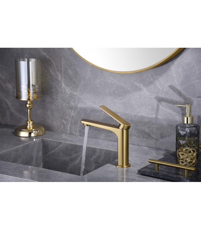 Grifo de lavabo Nápoles oro cepillado imex
