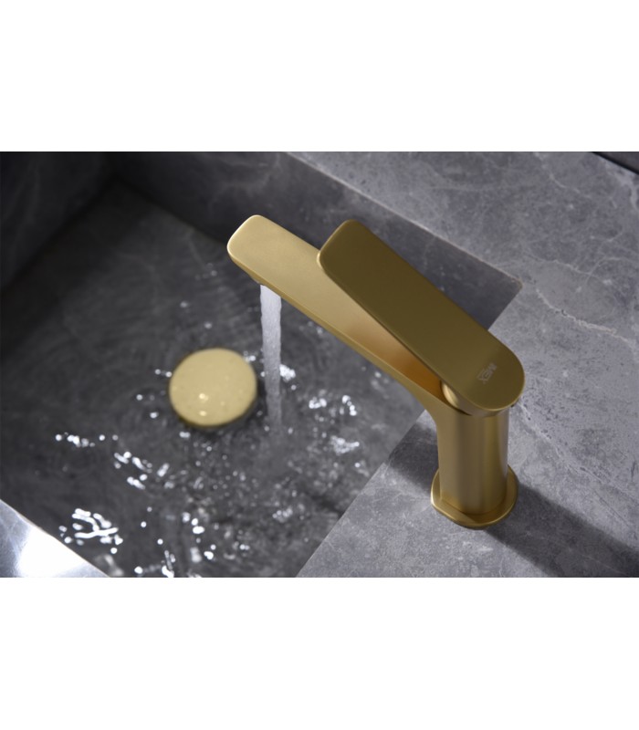 Grifo de lavabo Nápoles oro cepillado imex