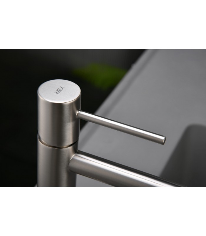 Grifo de lavabo Monza níquel cepillado imex