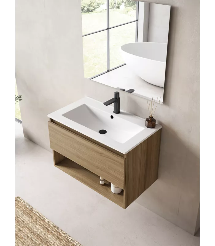 Mueble de baño BOX 1 Cajón con hueco decorativo Laminado