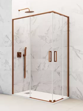 Mampara de ducha angular corredera cobre Twenty GME