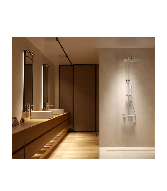 Conjunto de ducha monomando serie Toscana cromo IMEX