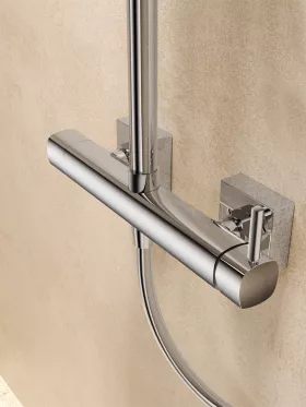 Conjunto de ducha monomando serie Toscana cromo IMEX