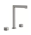 Grifo de lavabo bimando caño alto Toscana niquel cepillado