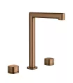 Grifo de lavabo bimando caño alto Toscana oro rosa cepillado