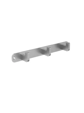 Percha triple Níquel cepillado serie Nova MEDIMEX