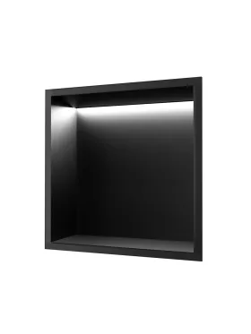 Hornacina con luz Negro mate serie Indic MEDIMEX