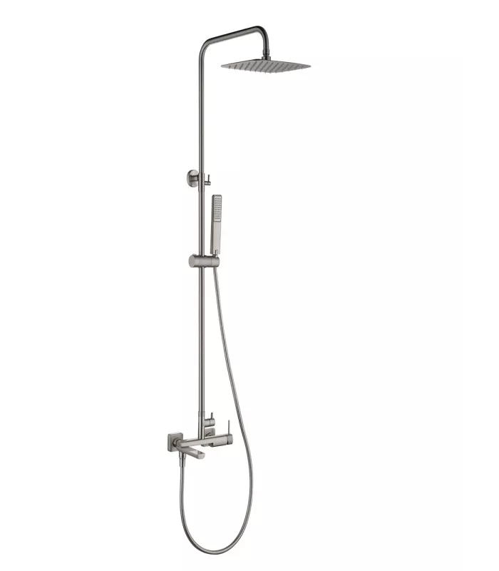Conjunto de bañera monomando serie Firenze niquel cepillado IMEX
