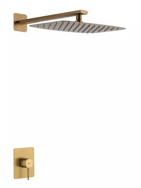 Set monomando empotrado 1 vía rociador Firenze oro cepillado IMEX