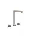 Grifo de lavabo bimando caño alto Firenze niquel cepillado