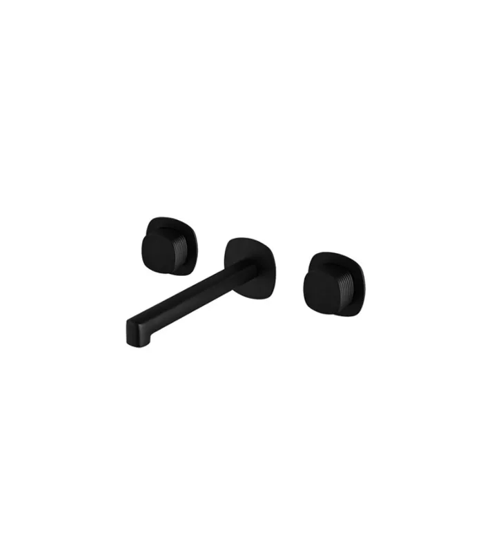 Grifo de lavabo bimando empotrado Firenze negro mate