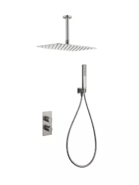 Conjunto de ducha empotrado termostático níquel cepillado Firenze/Sassari Imex