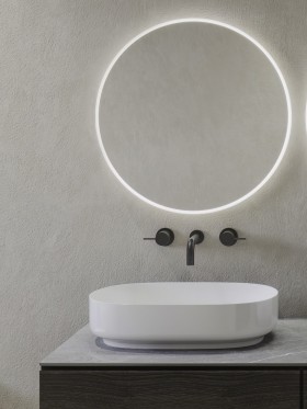 Espejo de baño redondo luz LED Clara Stock