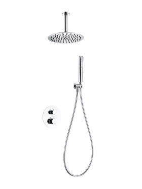Conjunto de ducha empotrado termostático Salerno cromo imex