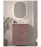 Muebles de baño con lavabo y espejo